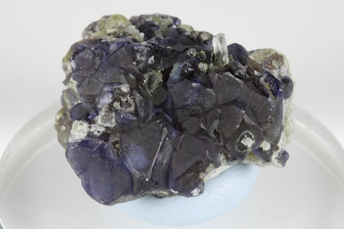 Purple Dodecahedral Fluorite Cluster - Yaogangxian Mine #185609